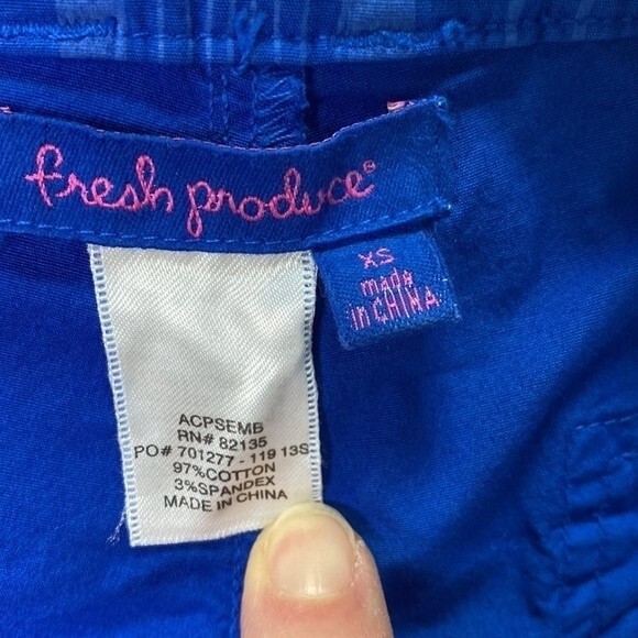 Fresh Produce Drawstring Cropped Utility Pant Royal Blue Cotton Stretchy Vibrant - Picture 7 of 15